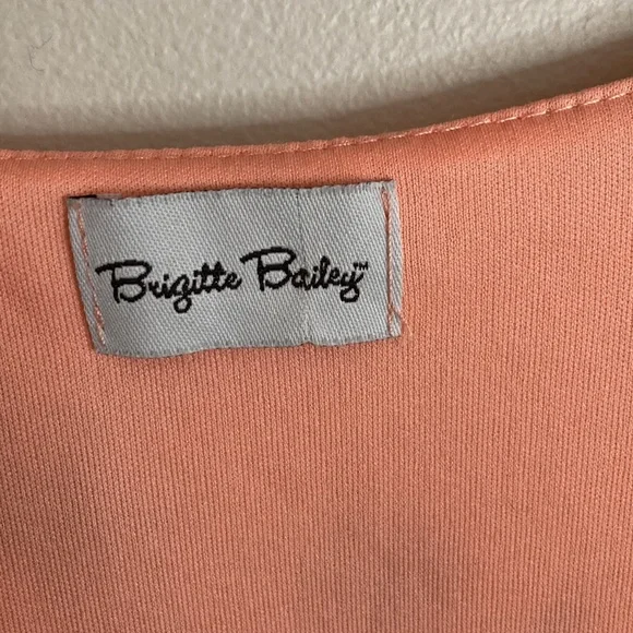 Brigitte Bailey Size Large Dress Peach Fuzz Floral Long Sleeve Dress - Picture 4 of 10